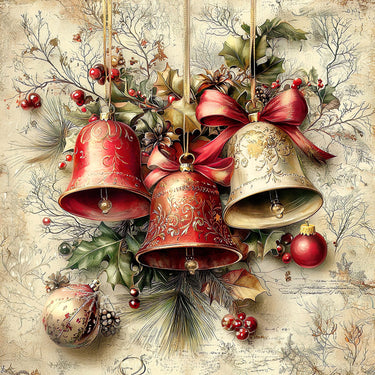 Christmas Bell Sign, DCO-102318, Sign For Wreath, 10x10in Metal Sign